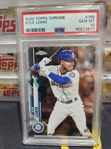 2020 Topps Chrome Kyle Lewis #186 PSA 10 Mariners - Foto 1 di 2