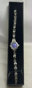 Ladies Silver Coloured Limit Diamond Wrist Watch With Purple Watch Face In Box - Picture 1 of 5