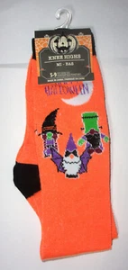 Happy Halloween poly-spandex knee socks size 5-9 Flying Bat Witch Frankenstein - Picture 1 of 2