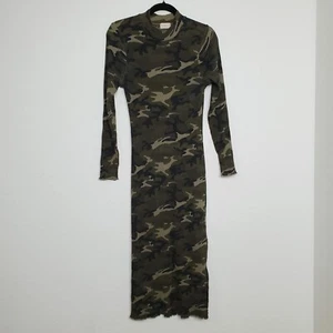 Anthropologie T.la Womens Delilah Midi Dress Size M Camo Long Sleeve Mock Neck - Picture 1 of 13