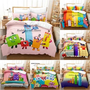 Kids Numberblocks Bedding Set Duvet Cover Pillowcase Single Double 2/3Pcs Gift - Picture 1 of 26