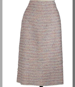 Falda Lápiz Tweed Metálica Tejida St John Lavanda/Plateada Multi Talla 8 Nueva Sin Etiquetas  - Imagen 1 de 6