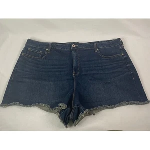 Pantalones Cortos de Jean Torrid Para Mujer Denim Lavado Oscuro Dobladillo Deshilachado Informal Comodidad Talla Grande 26 - Imagen 1 de 6