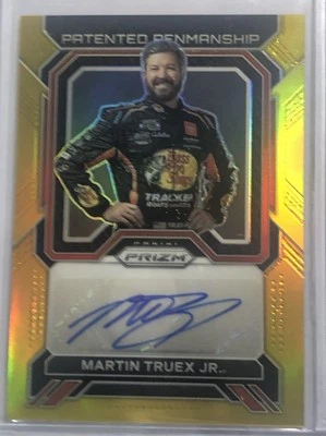 Martin Truex Jr /10 Gold Patented Penmanship 2023 Panini Prizm Racing MTJ BPS - Image 1 of 2