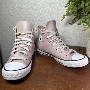 Mujer CONVERSE Chuck Taylor All Star Top Alto Cuero ROSA CLARO TALLA 8 (Hombres 6) - Imagen 1 de 10