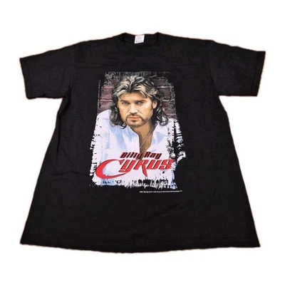 Camiseta negra vintage Billy Ray Cyrus 2001 Tour para hombre talla mediana Foto 1 de 4