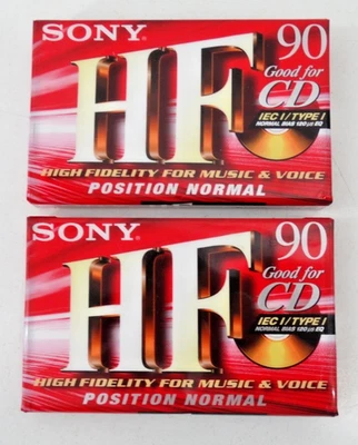 Lot de 2 cassettes audio vierges neuves scellées SONY 90 min HF - Idéal musique - Photo 1/2