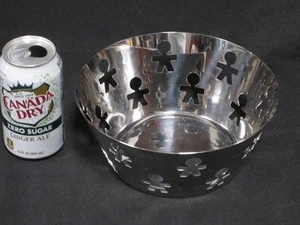 Alessi Girotondo Fruit Bowl INOX 18/10 Stainless Steel 8" x 3.5" - Picture 1 of 7