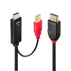 Lindy 0.5m / 50cm HDMI to DisplayPort Active Adapter Cable 4k@30Hz HDMI-DP 41424 - Picture 1 of 1