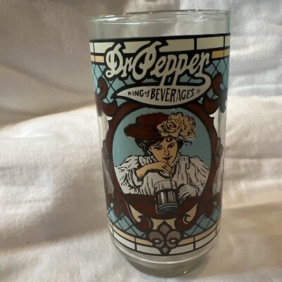Nuevo En Caja Juego de 4 De Colección Azul Años 70 Dr Pepper Vaso Taza Dama Rey de Bebidas Foto 1 de 4