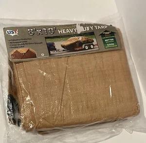Brown Poly Tarp Cover 8' X 10' Multi-Purpose 5 Mil, Tent Shelter RV Camping Tarp - Picture 1 of 7