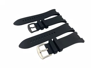 Black 32mm Rubber/Silicone Strap fit A/X Armani Exchange Watch Pin/Buckle - Picture 1 of 8