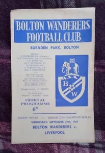 1967/68 League Cup 2nd Round Replay - BOLTON WANDERERS v. LIVERPOOL - Picture 1 of 1