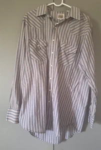 Ely Cattleman Western Shirt Men's XL Tall Long Sleeve Striped Pearl Snap Cowboy  - Picture 1 of 4