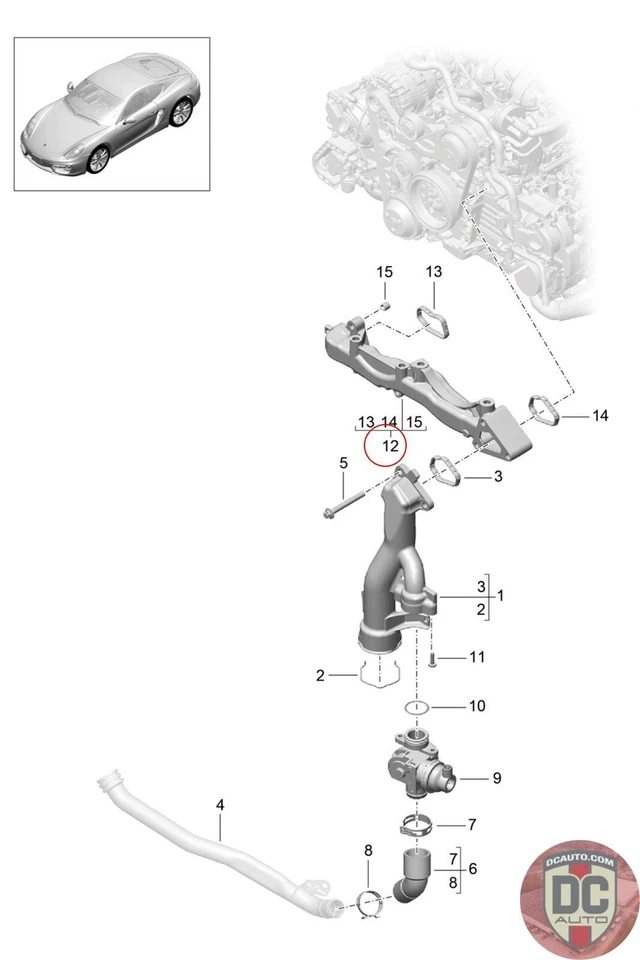 2012-2016 Porsche Boxster Cayman 911 Water Carrier 9A110201300 - Image 1 of 1