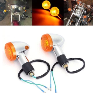2x Motorcycle Turn Signal Amber Light For Harley Sportster Lamp - Picture 1 of 8