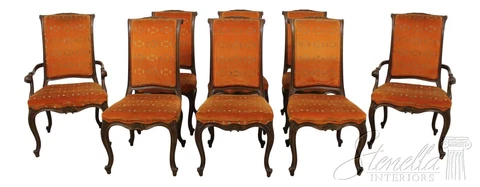 L55916EC: Set of 8 KARGES French Louis XV Style Dining Room Chairs Cover
