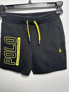 Polo Ralph Lauren Kids Black Logo Double-Knit Shorts Size 5/5T - Picture 1 of 8