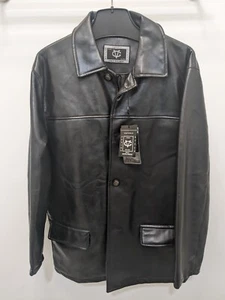 Emporio Roma Milano Italy Worldwide Black Faux Leather Coat Mens Size XL - Picture 1 of 13