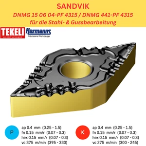 10 x SANDVIK DNMG 150604-PF 4315 für Stahl !NEU, mit Rechnung! - Picture 1 of 4