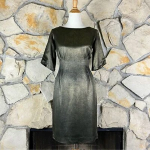 Abito Dries Van Noten scollo a bateau oro brunito metallizzato | FR36, US4 - Foto 1 di 4