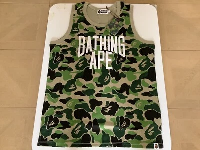Auténtica camiseta sin mangas a bathing ape bape abc camuflaje logotipo de Nueva York verde L XL nueva camiseta sin mangas Foto 1 de 4