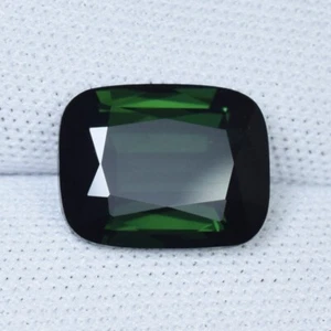 4.50 ct LUSTROUS MOZAMBIQUE DEEP BLUISH GREEN NATURAL TOURMALINE - Cushion Video - Picture 1 of 4