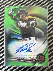 Jordan Lawlar 2022 Topps Bowman Platinum Green Refractor Auto /99 #TOP-72 - Picture 1 of 2
