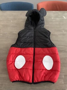 Disney Park PUFFER VEST 14 16 XLYouth Mickey Mouse EARS Hooded Full Zip Girl Boy - Picture 1 of 11