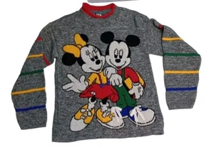 Vintage Mickey & Minnie 3D Sweater By Mickey's Stuff Kids Size L - Picture 1 of 6