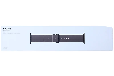 Apple Watch Band Woven Nylon Black Space Gray Stainless Steel Buckle 42mm
