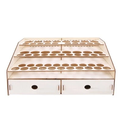 Tabletop Paint Shelves 58 Hole – Wood Organiser for Colors, Airbrush & Model - Image 1 of 4