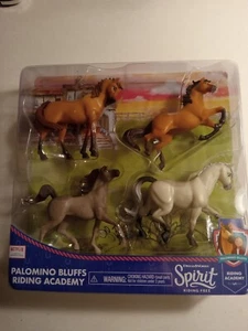 DreamWorks Spirit Riding Free Collectible Horse 4 Pack Palomino Bluffs Academy - Picture 1 of 2
