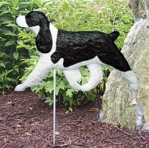 Springer Spaniel Outdoor Garden Dog Sign Hand Painted Figure Black - Picture 1 of 1