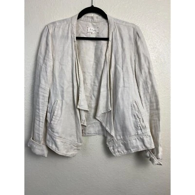 Chaqueta Blazer Lou & Gris Lino Crema Frente Abierto Mujer Mediana Clásica Neutra Foto 1 de 4