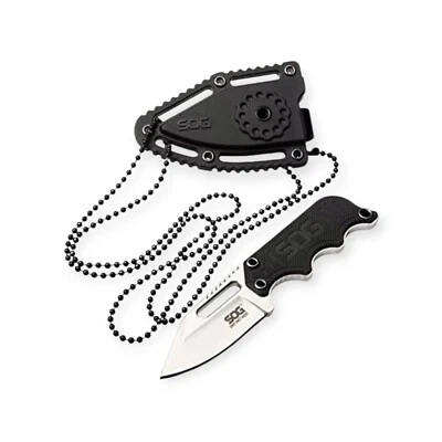 SOG Instinct Mini 1.9" Satin Plain Edge Fixed Blade Knife w/ G10 Handles &... - Image 1 of 4