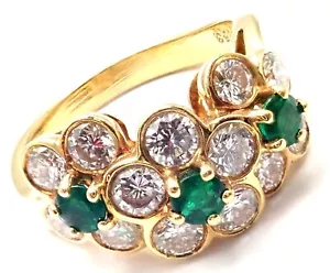 Autentico! Anello Van Cleef & Arpels Oro Giallo 18k Smeraldo Diamante - Foto 1 di 9