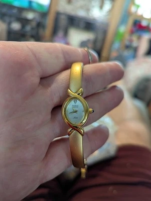 Women's Armitron Now Gold Tone Genuine Diamond Dress Bangle Watch 753H  6.5" - image 1 of 4