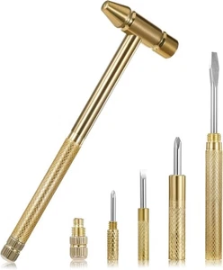 6 in 1 kleiner Hammer, Metall Mini Hammer tragbares Multitool Hämmer mit Gold  - Bild 1 von 7