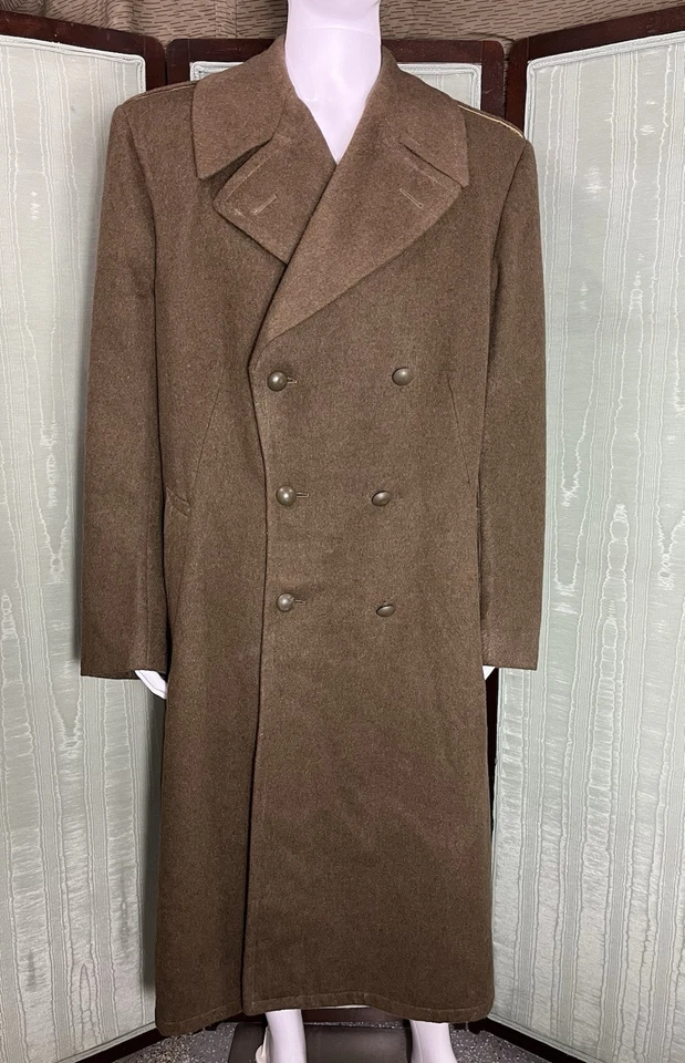 Casaco de lã verde vintage exército francês militar masculino tamanho 48 - Imagem 1 de 4