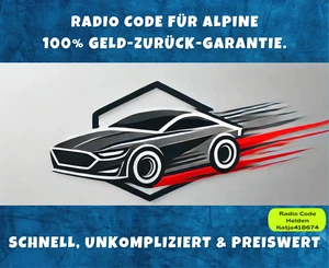 Alpine Radio Code / Pin Code MF2199 MF2910 MF2197 2192 2297 Audio 10 Mercedes AL - Picture 1 of 2