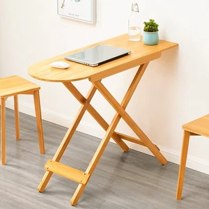 Foldable Table Bamboo Dining Table Coffee Tea Table Computer Desk Side Furniture - Picture 1 of 25