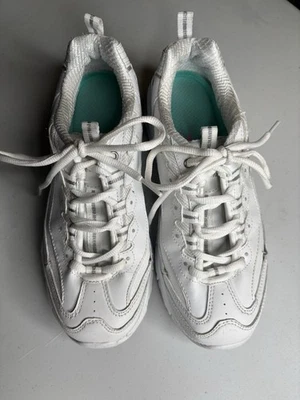 斯凯奇女式 7.5 白色 D'LITES 皮革运动鞋英国 4.5 11931EW 超棒 — 第 1/4 张图片