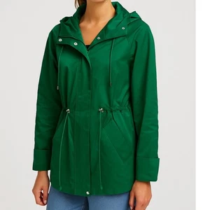 Lafayette 148 New York Green Hooded Drawstring Anorak Jacket Women's Size 10 - Picture 1 of 10