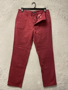 Nautica Chino Pants Mens W34 L32 Red Slim / 138-31 - Picture 1 of 9