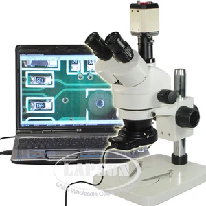 7-45X Trinocular Industry Zoom Stereo Microscope Set + USB VGA TV C-mount Camera - Picture 1 of 6
