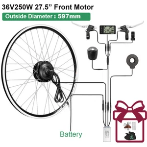 Hub Motor 36V 250W 27.5" for E-Bike Front Wheel Motor Conversion Kit Black - Picture 1 of 10