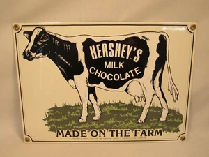 Vintage Andre Rooney Hershey's Milk Chocolate Porcelain Enamel Metal Sign - Picture 1 of 2