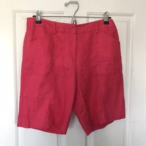 Elliott Lauren Womens Sz 4 Bright Barbie Pink Linen Casual Shorts Md in USA - Picture 1 of 11