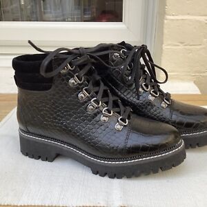 Next Black Leather Lace Up Boots size 36